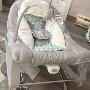 Gray and Mint Baby Bouncer - Plush Insert